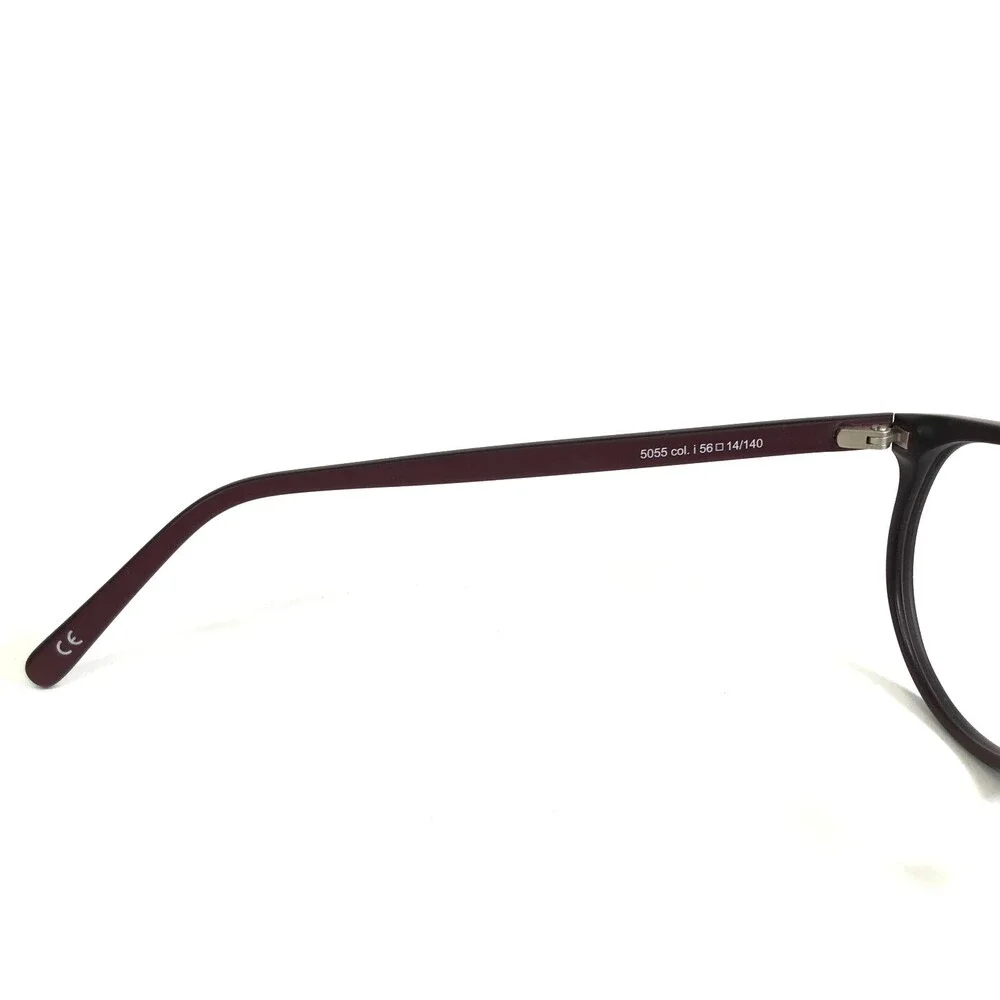 Andy Wolf Eyeglasses Frames 5055 col. i Burgundy Red Wood Grain Round 56-14-140